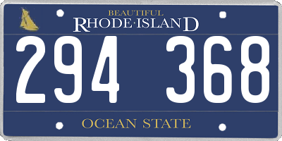 RI license plate 294368