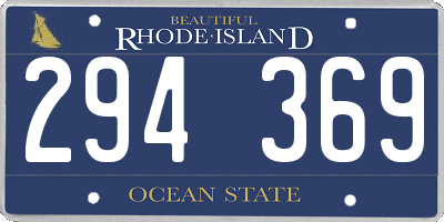 RI license plate 294369