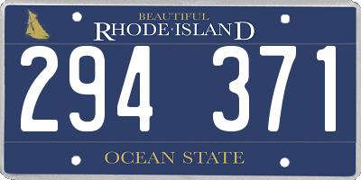 RI license plate 294371