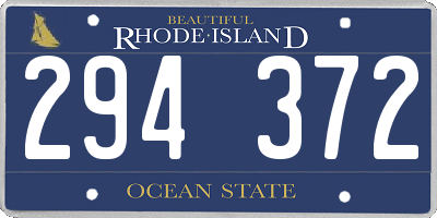 RI license plate 294372