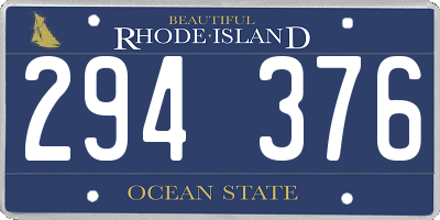 RI license plate 294376