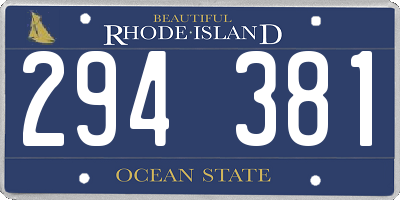 RI license plate 294381