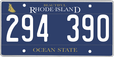 RI license plate 294390