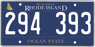 RI license plate 294393