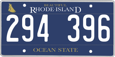 RI license plate 294396