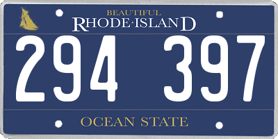 RI license plate 294397