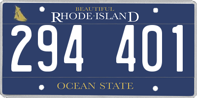 RI license plate 294401