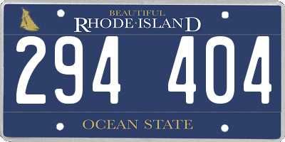 RI license plate 294404