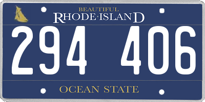 RI license plate 294406