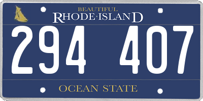 RI license plate 294407