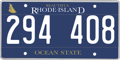 RI license plate 294408