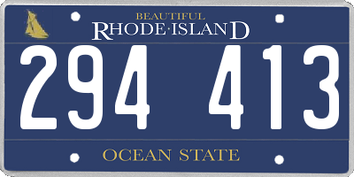 RI license plate 294413