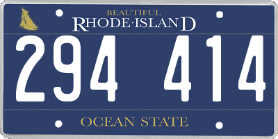 RI license plate 294414
