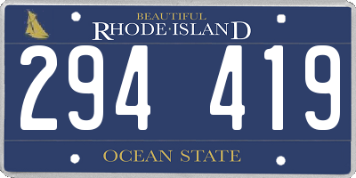 RI license plate 294419