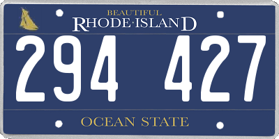 RI license plate 294427