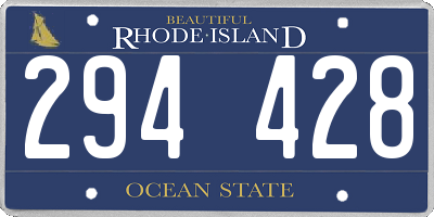 RI license plate 294428