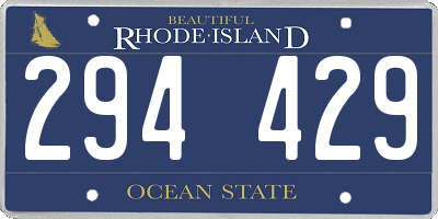 RI license plate 294429