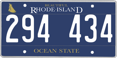 RI license plate 294434