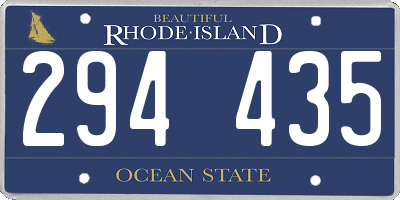RI license plate 294435