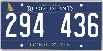 RI license plate 294436