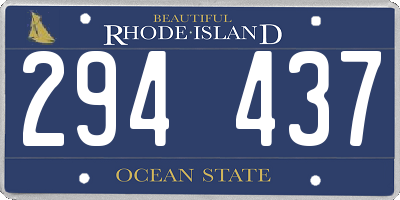 RI license plate 294437