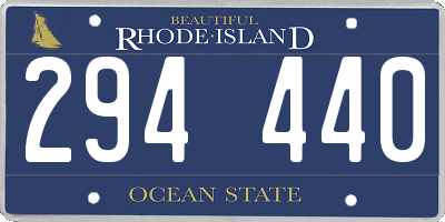 RI license plate 294440
