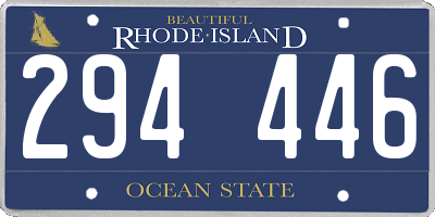 RI license plate 294446