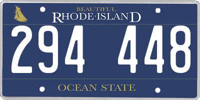 RI license plate 294448