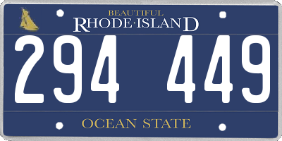 RI license plate 294449