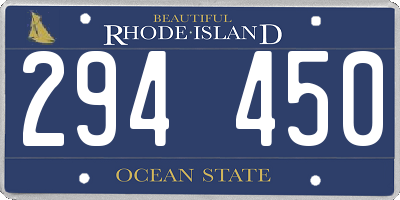 RI license plate 294450