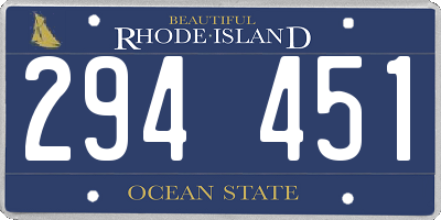 RI license plate 294451