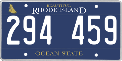 RI license plate 294459
