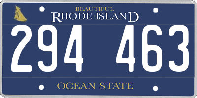 RI license plate 294463