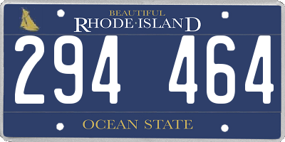 RI license plate 294464
