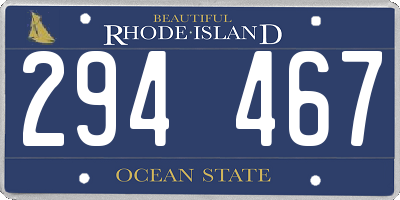RI license plate 294467