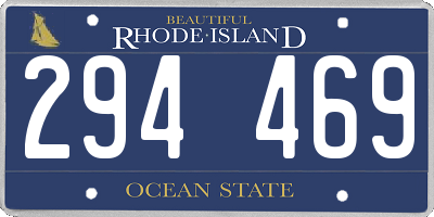 RI license plate 294469