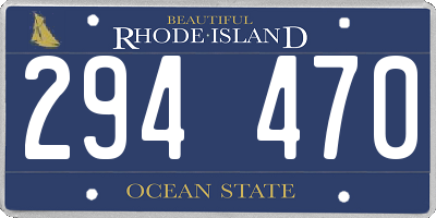 RI license plate 294470