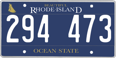 RI license plate 294473