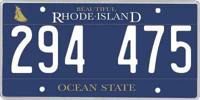 RI license plate 294475