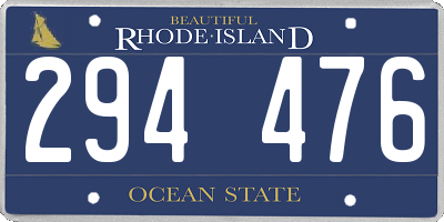 RI license plate 294476