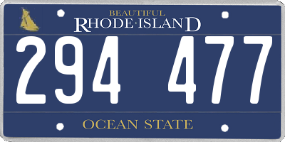 RI license plate 294477