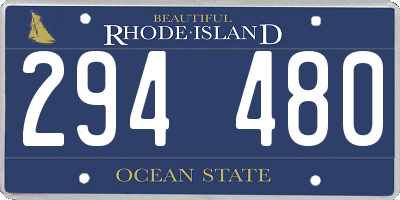 RI license plate 294480