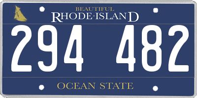 RI license plate 294482
