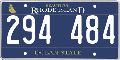 RI license plate 294484