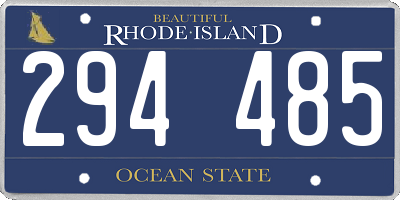 RI license plate 294485