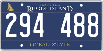 RI license plate 294488