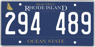 RI license plate 294489