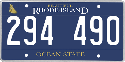 RI license plate 294490