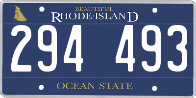 RI license plate 294493