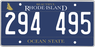 RI license plate 294495